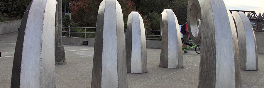 Statues at Ballard Locks in Seattle, Washington