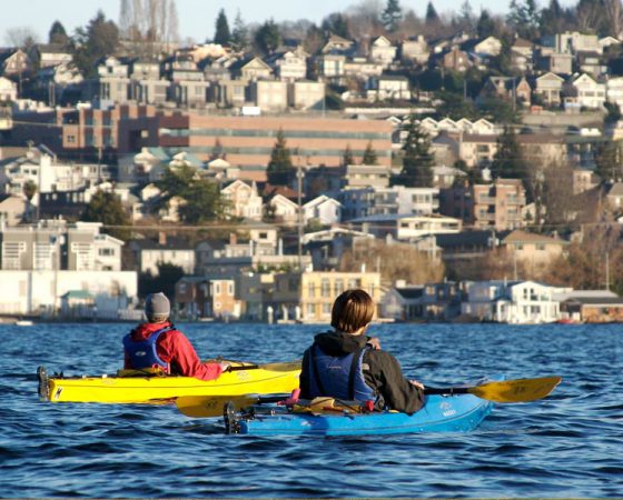 Kayaking on Lake Union in Seattle, Washington