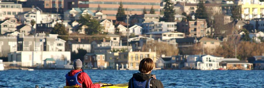 Kayaking on Lake Union in Seattle, Washington